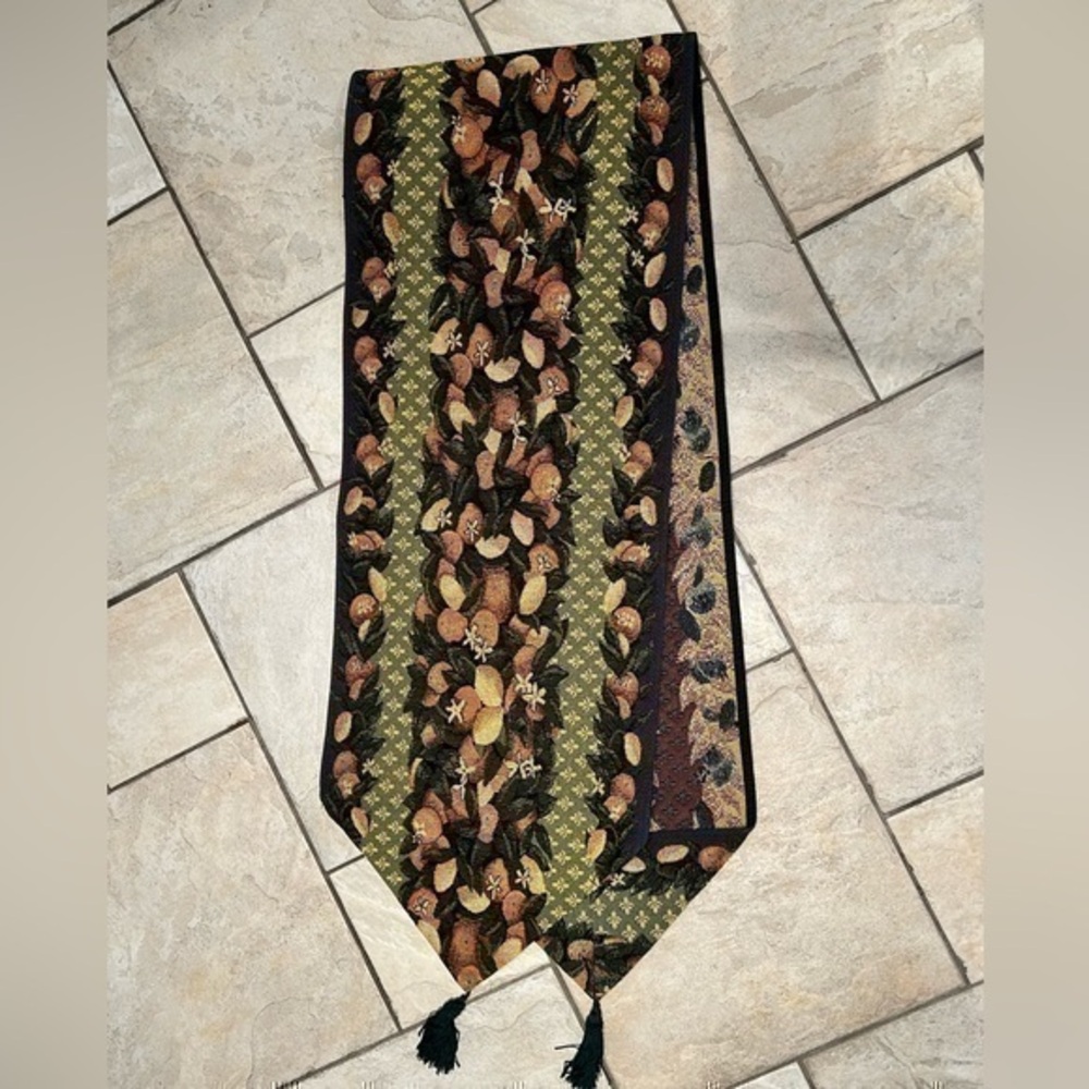 Beautiful Table Runner, Citrus Design, Thick Fabric, 12x68 Inches